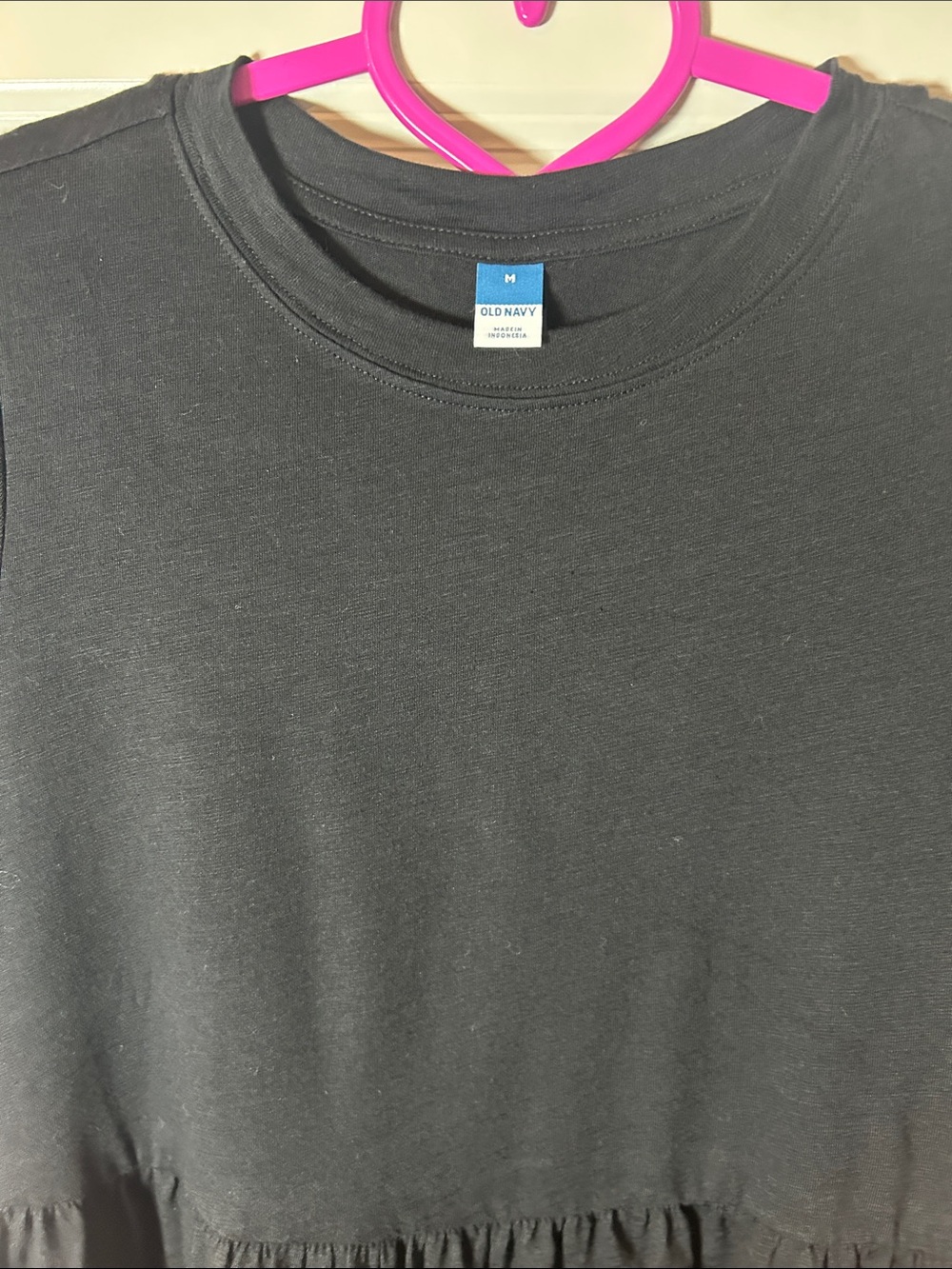Old Navy Black Short-Sleeve Tiered Womens Dress - Picture 3 of 4
